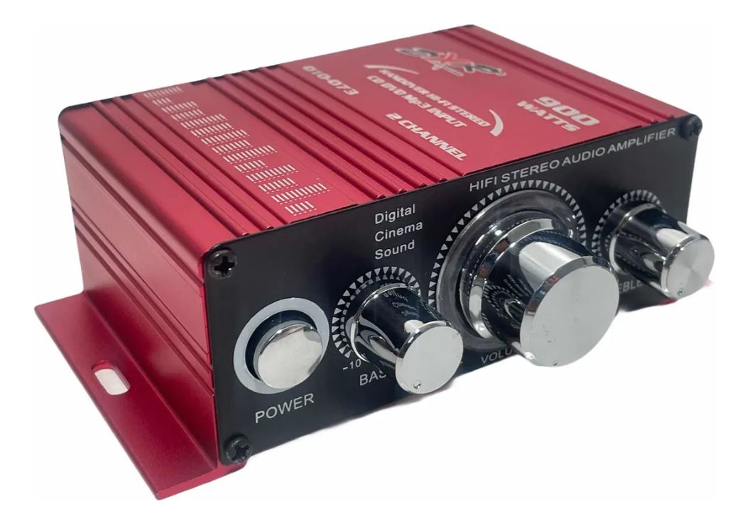 Amplificador 2 Canales 900W 4-16 Ohm Rojo 010-073 Radox