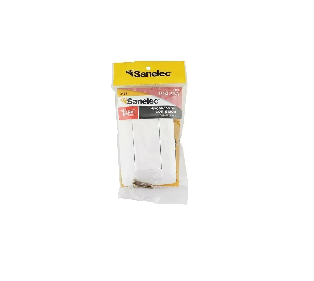 Pack De 2 Placas Toscana Con Apagador Sencillo Sanelec 4456