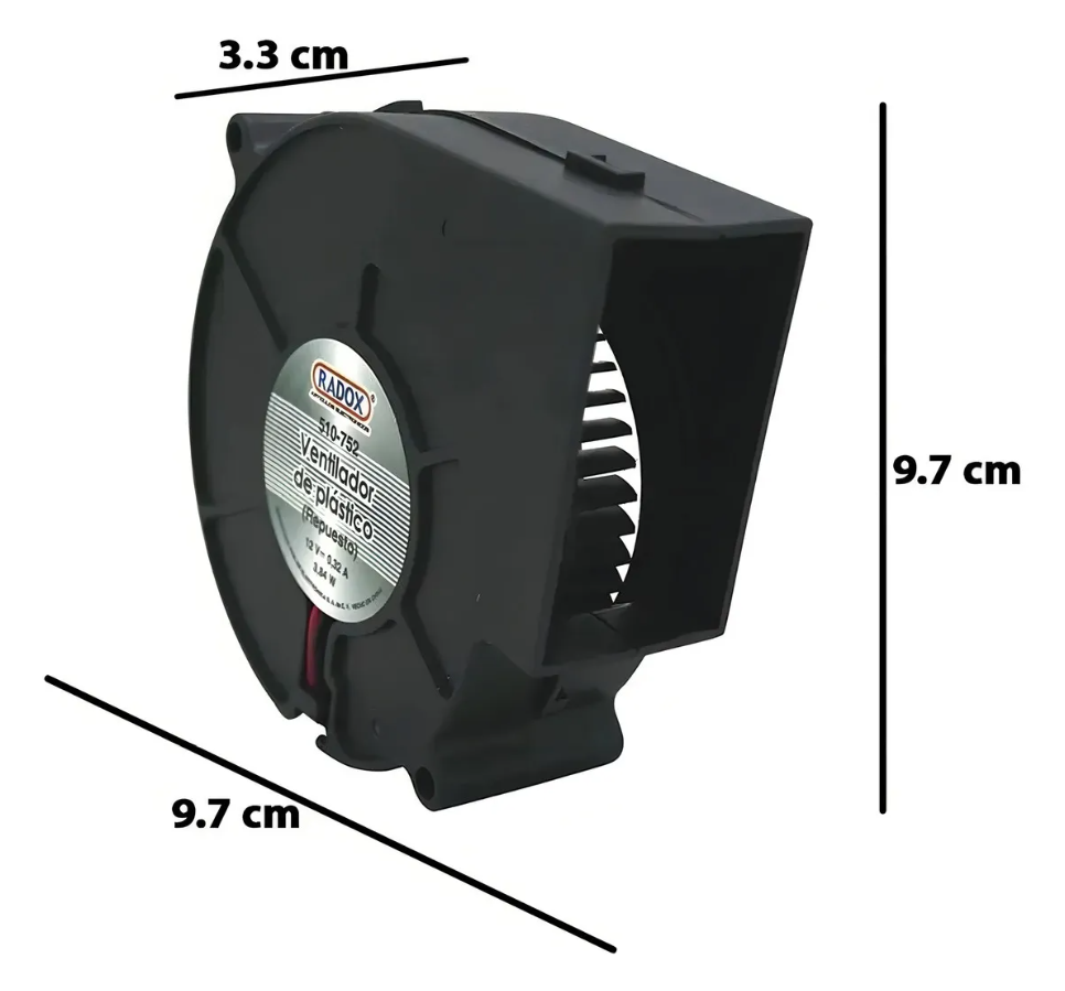 Ventilador Turbina 4 PuLG 12vdc 510-752 Radox