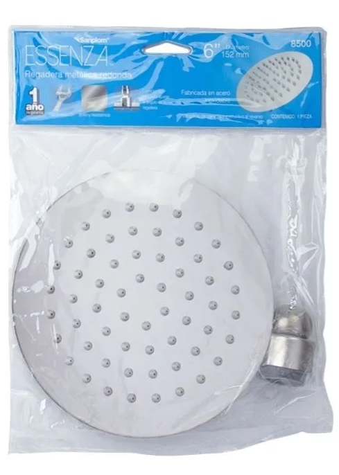 Regadera Redonda 6 Pulgadas Acero Inoxidable Sanplom 8500