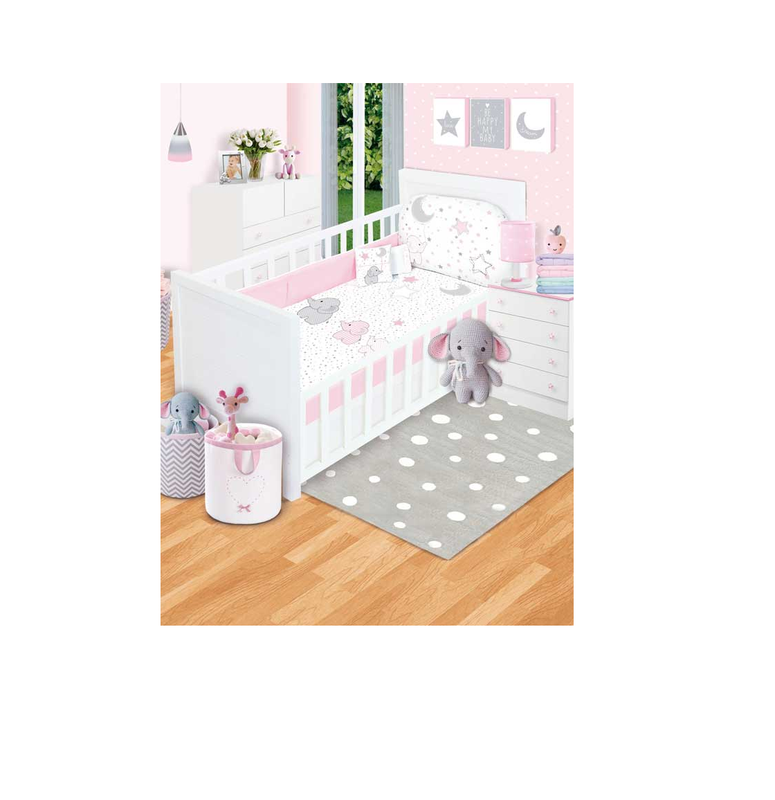 Set De Edredón Para Cuna Cama Corral Estrellitas Ccc Baby Baby