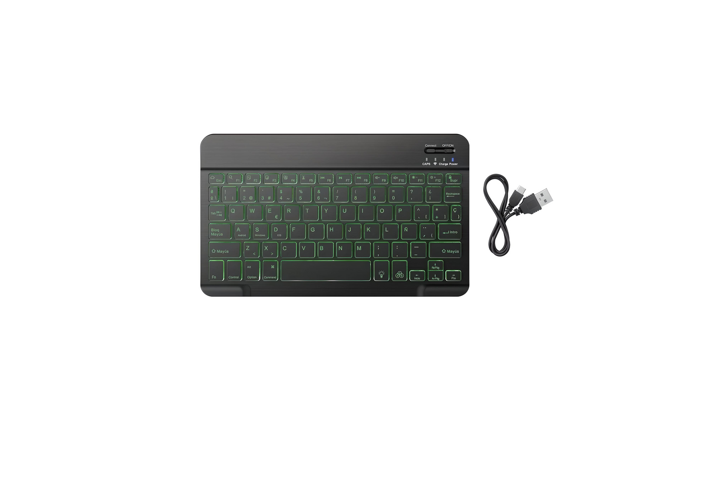 Teclado Bluetooth recargable con iluminación multicolor COM-680 Steren