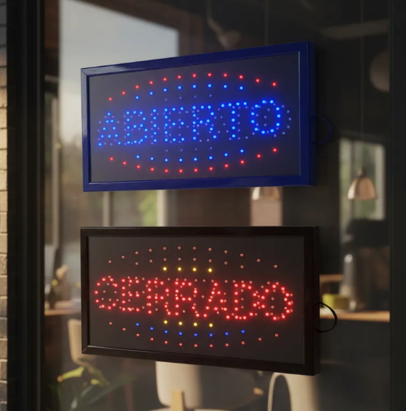 Anuncio Luminoso Led Abierto/Cerrado Radox 246-434