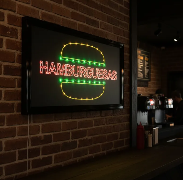 Anuncio Luminoso Led De Hamburguesas Radox 246-413