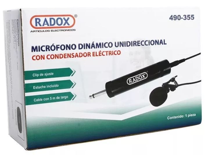 Micrófono Dinámico Unidireccional Con Condensador Radox 490-355