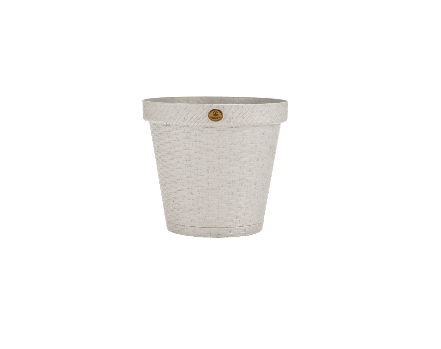 Maceta Redonda Tipo Rattan D42.5 Blanco Cantera MRRD4223 La Ardilla