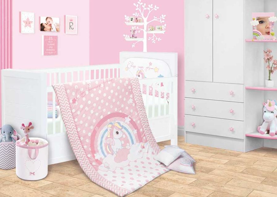 Set De Edredón Para Cama Cuna Corral Unicornio Ccc Baby Baby