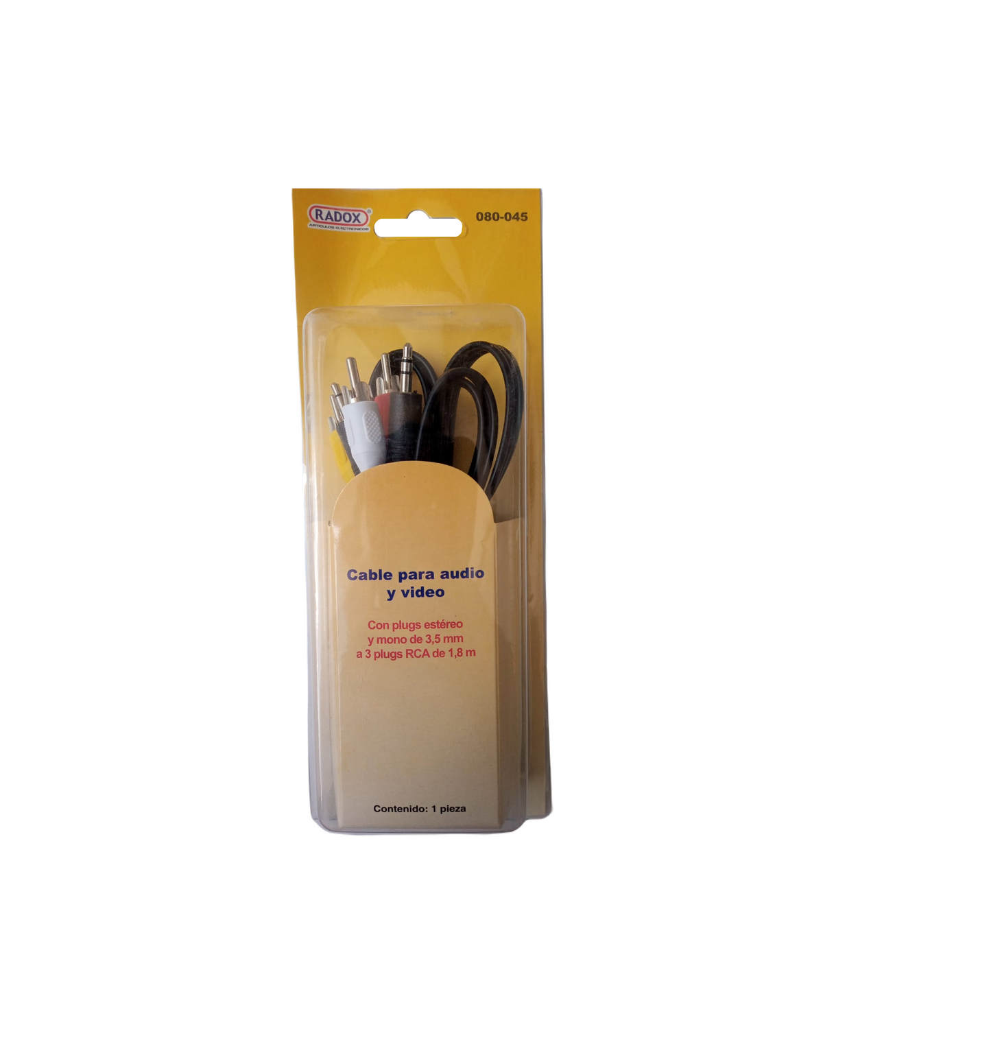Cable Para Audio Y Video De 3,5mm A 3 Plug Rca De 1,8m  080-045 Radox