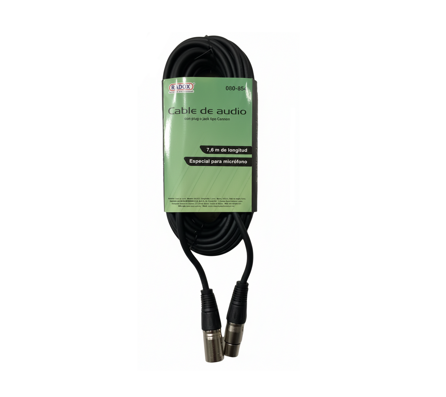 Cable Para Microfono Con Plug A Jack Tipo Cannon 7.6m Radox 080-853