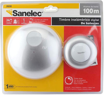 TIMBRE INALAMBRICO DE ESFERA GRIS 2630 SANELEC