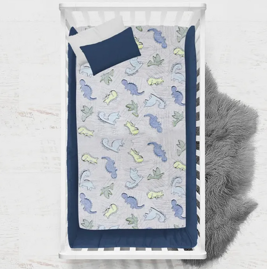 Cobertor Alaska Cunero Para Bebe Dinosaurios Glow 3370 Chiqui