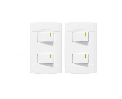 Pack 2 Placas Con Doble Apagador C/reflejante Sanelec 4442
