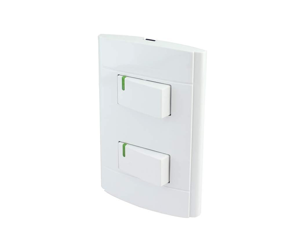 Pack 2 Placas Con Doble Apagador C/reflejante Sanelec 4442