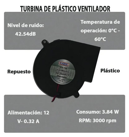 Ventilador Turbina 4 PuLG 12vdc 510-752 Radox
