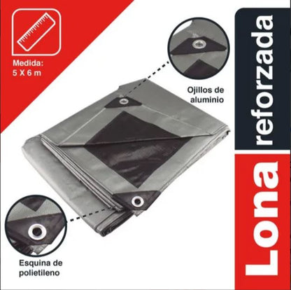 Lona Uso Pesado Gris 5x6m 5474