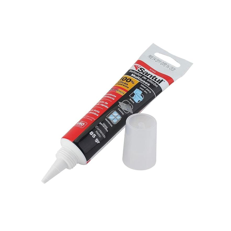 Sellador de silicón Usos Generales transparente 85 g 5723 Santul