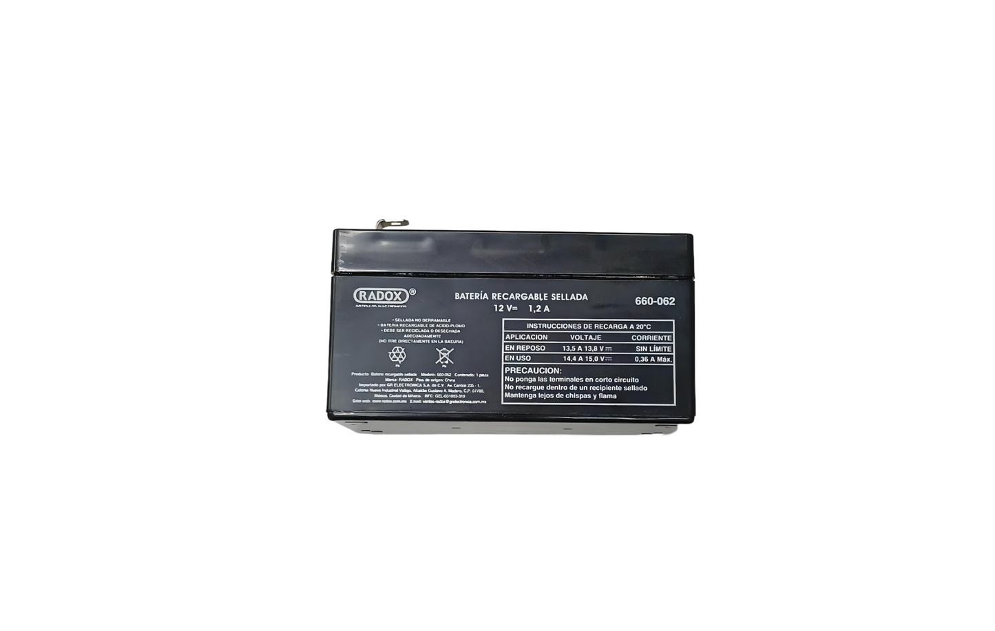 Bateria Sellada Recargable 12v 1.2a Radox 660-062