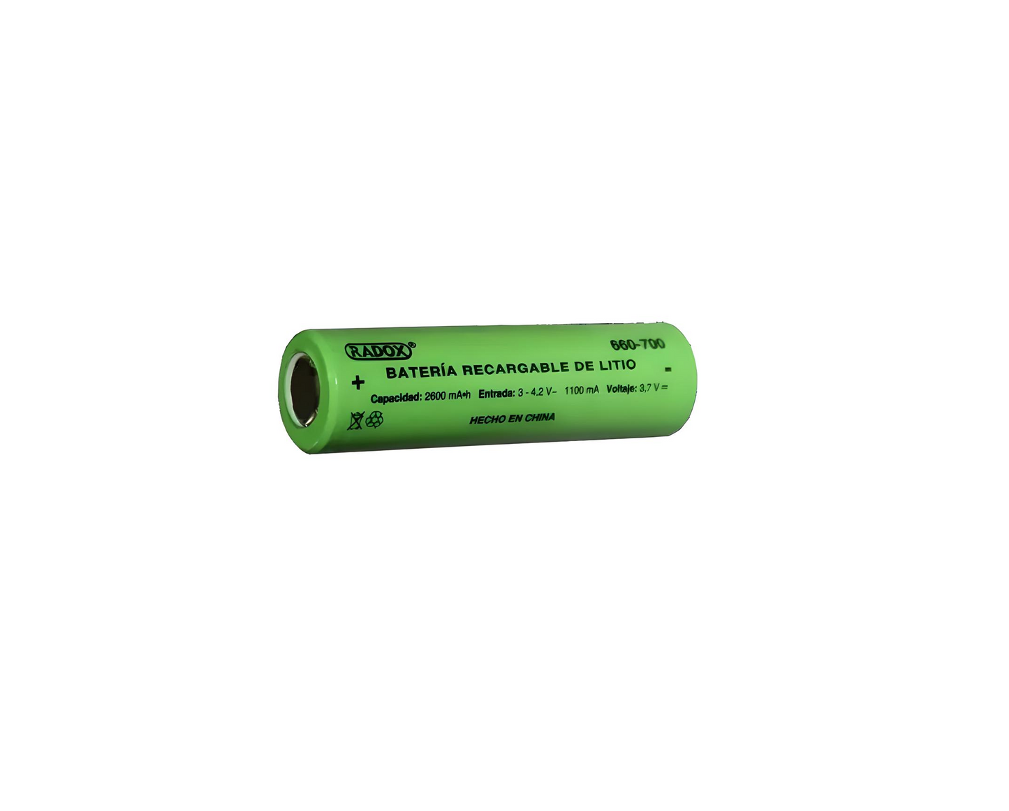 Bateria Recargable Lo-ion De 3.7V 2600mah Tipo 18650 Radox 660-700