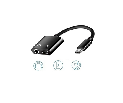 Cable Adaptador Usb Tipo C A Audio 3.5 Mm Y Carga Radox 700-126