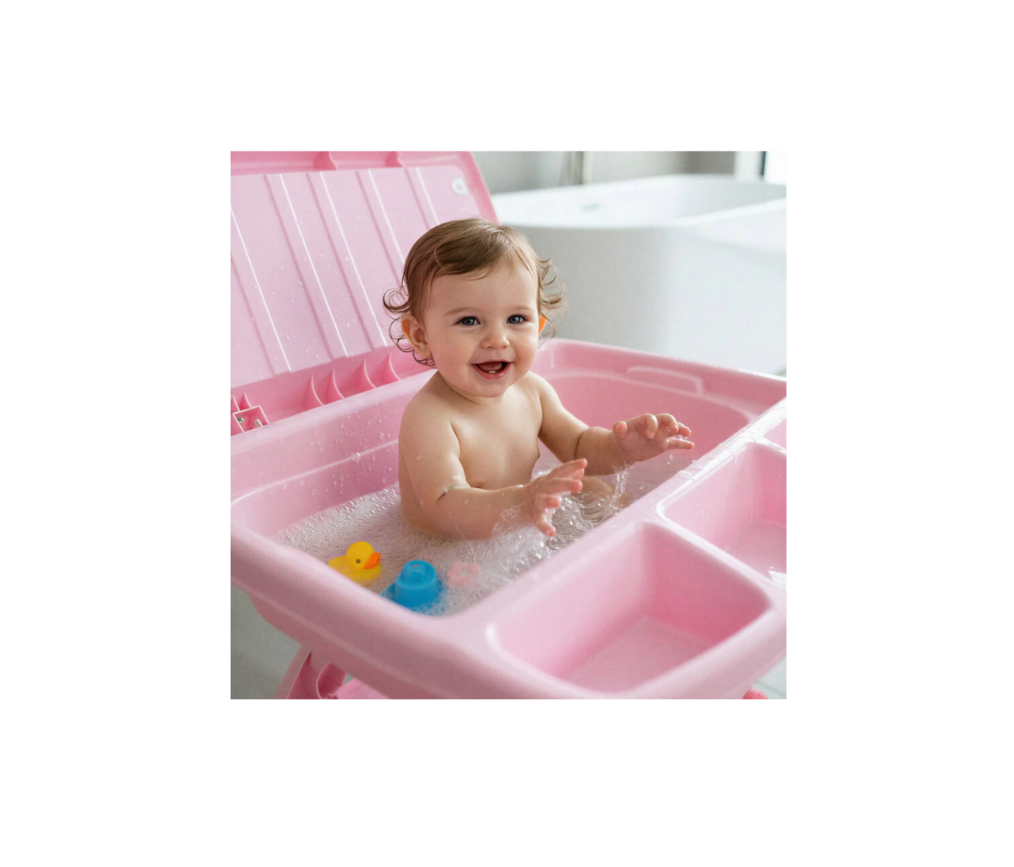 Baby Evolution Girl 3 En 1 Silla Alta, Bañera Y Escritorio Prinsel