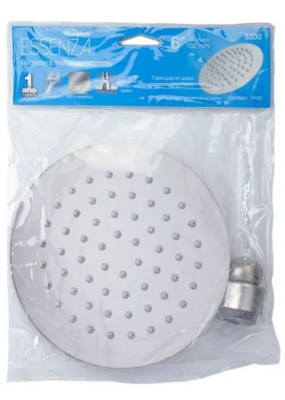 Regadera Redonda 6 Pulgadas Acero Inoxidable Sanplom  8500