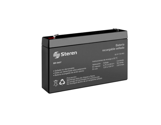 Batería Sellada De Ácido-plomo, 6 Vcc 7 Ah BR-0607 Steren