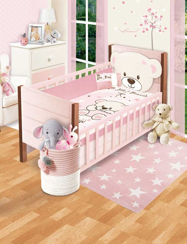 Set De Edredón Cuna Cama Corral Osita Luna Gold Ccc Baby Baby