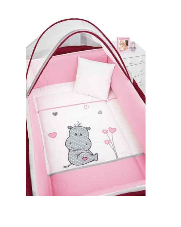 Set De Edredón Para Cuna Viajera Hippo Flores Baby Baby