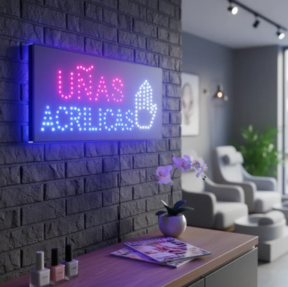 Anuncio Luminoso Led De Uñas Acrilicas Radox 246-429