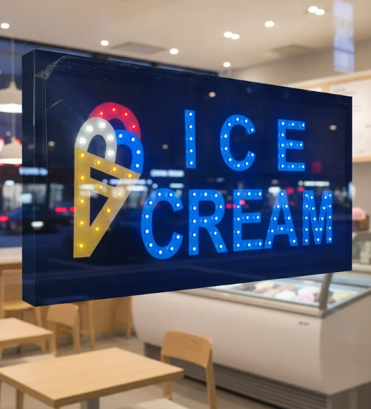 Anuncio Luminoso Led Para Negocio De Ice Cream 246-444 Radox