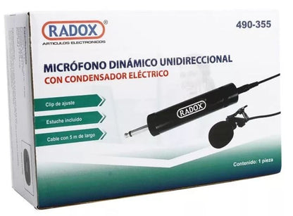 Micrófono Dinámico Unidireccional Con Condensador Radox 490-355