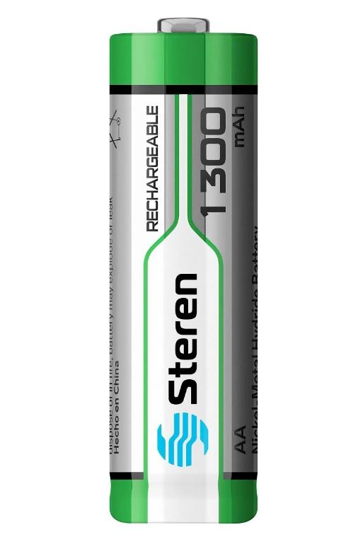 Paquete de 4 pilas recargables "AA" NiMH 1300 mAh BAT-1300 Steren