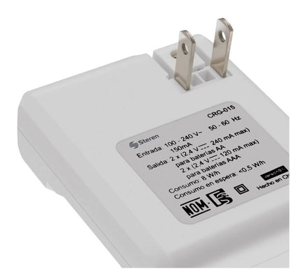 Cargador de pilas "AA y AAA". Incluye 4 pilas AA CRG-015 Steren
